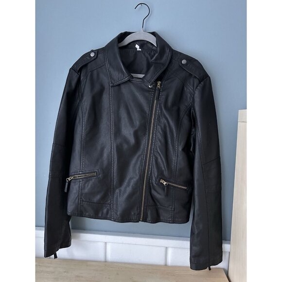 Women's Faux Leather Biker Jacket Size 1S " Just Married” David's Bridal Cute! - Picture 2 of 5